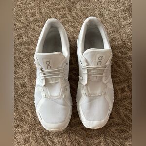 On cloud Running All-White Athletic Shoes